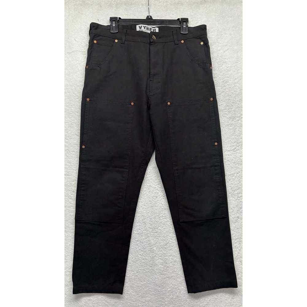 Vyner Articles Mens Size 36X27 Black Double Knee Cotton Casual Trouser Jeans